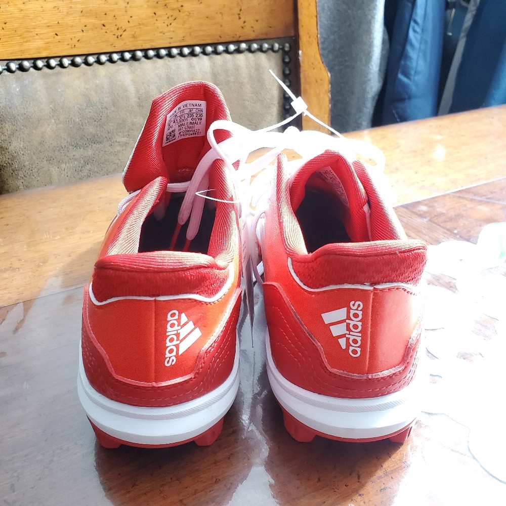 Adidas Icon 4 Md K White/Scar Baseball Shoes - Picture 4 of 7